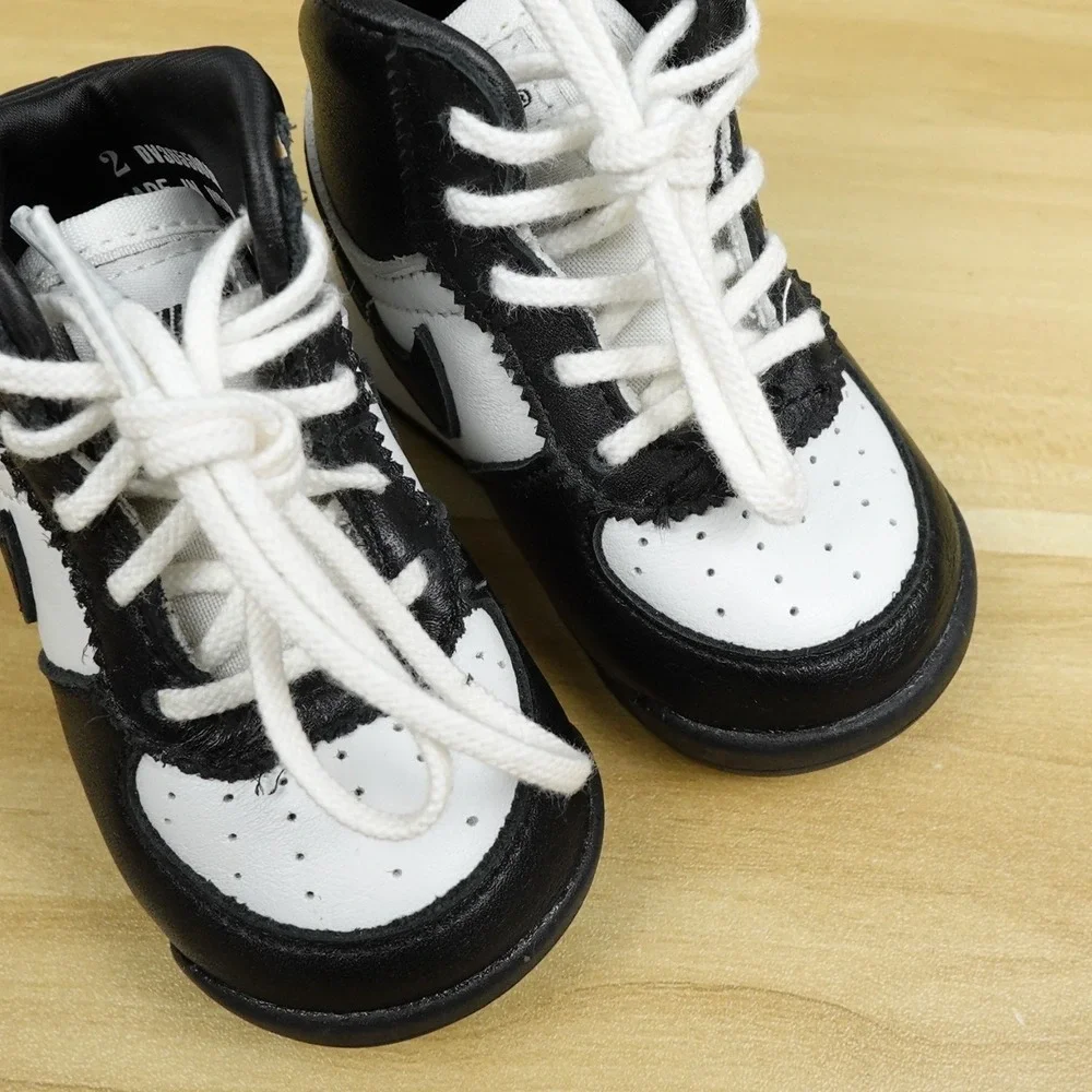 New Nike Air Jordan 1 High TD Toddler Size 2C Black White DV3655-001 Retro Panda